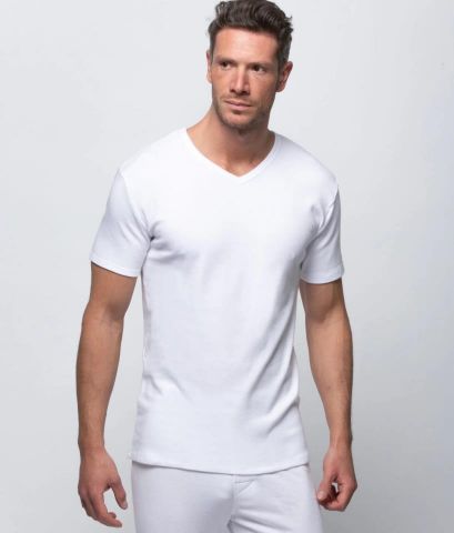 Camiseta felpa cotton m/c pico 255