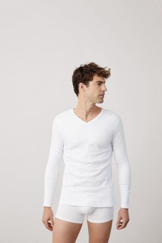 Camiseta termica cuello V m/l cotton 20108